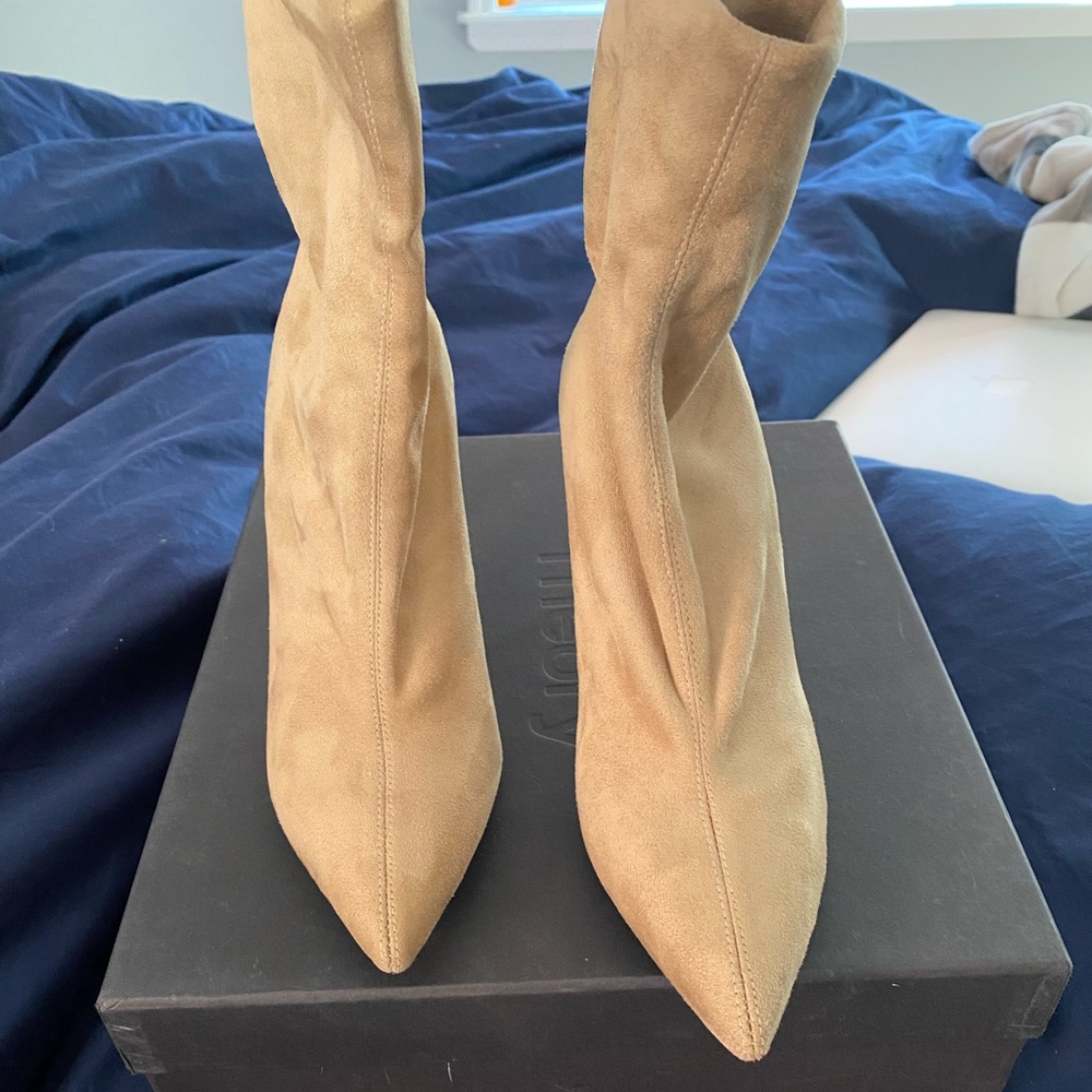 Theory faux suede booties